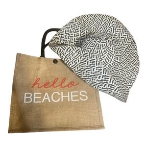 Beach Please Tote Bag w/ Beach Hat - Pool